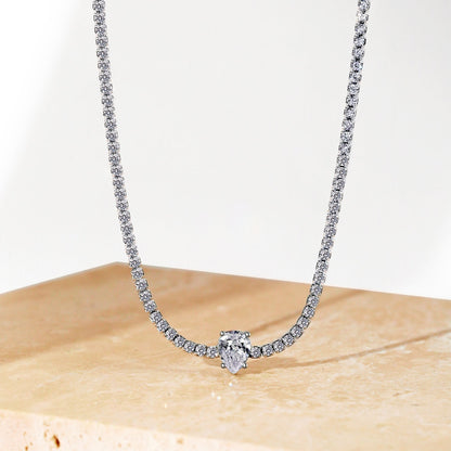 1.0 carat Unique Pear Cut Tennis Necklace