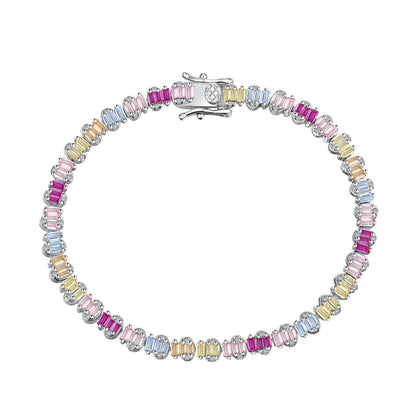 Delicate Colorful Emerald Cut Party Bracelet