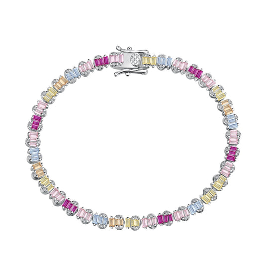 Delicate Colorful Emerald Cut Party Bracelet