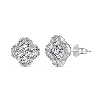 Four-Leaf Clover Flower Shaped Earrings