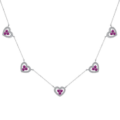 Sparkling Five Heart Necklace