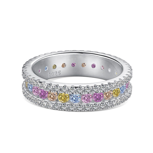 Delicate Colorful Round Cut Daily Ring