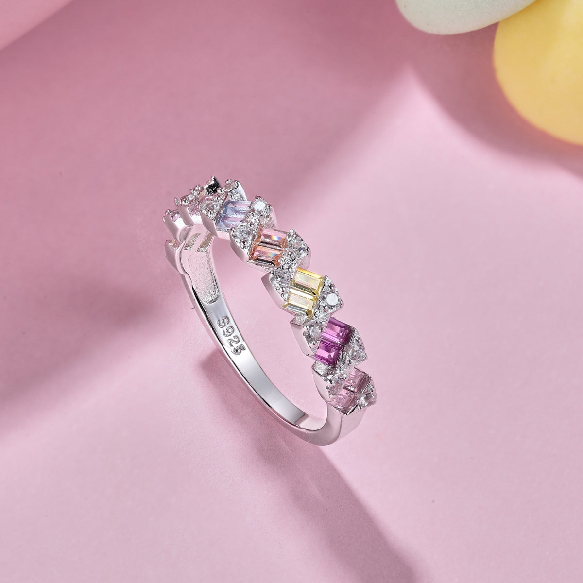 Delicate Vibrant Emerald Cut Daily Ring