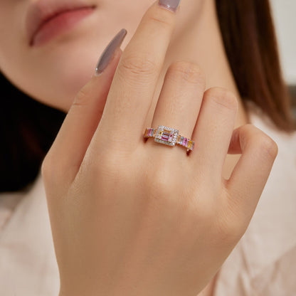 Exquisite Colorful Radiant Cut Party Ring