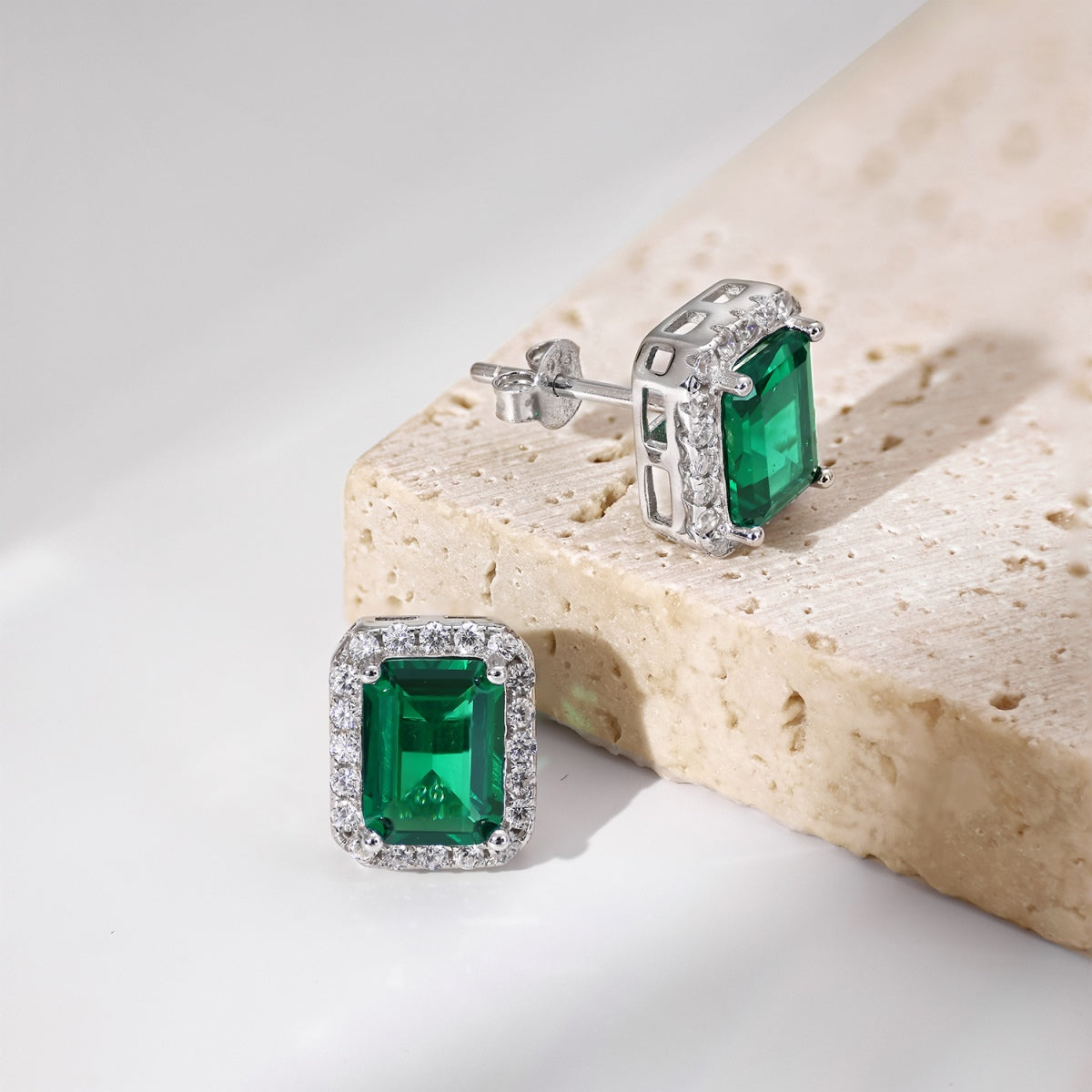 Luxurious Dainty Emerald Cut Banquet Earrings