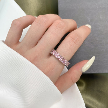 Elegant Princess Cut Tennis Ring