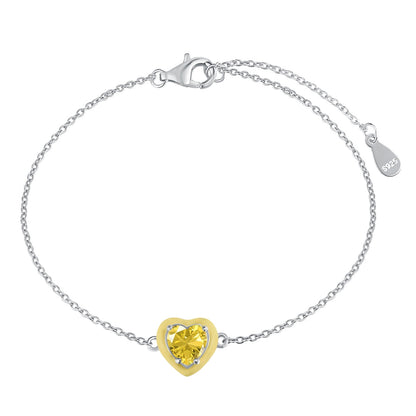 Sparkling Romantic Heart Shape Lover Bracelet