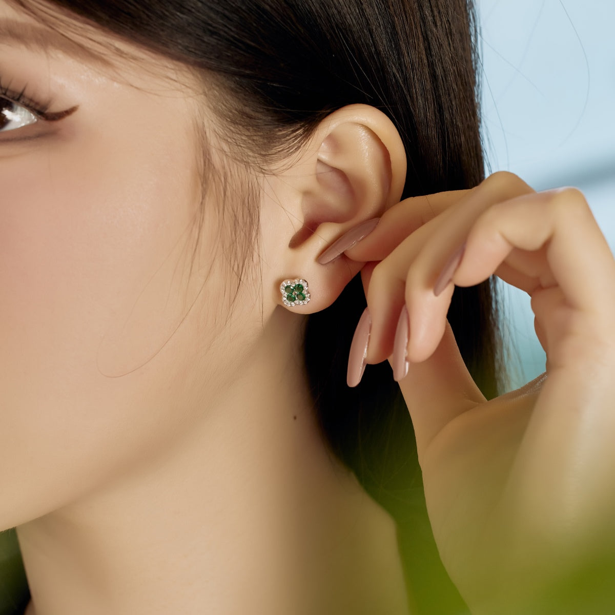 Four-Leaf Clover Flower Shaped Earrings