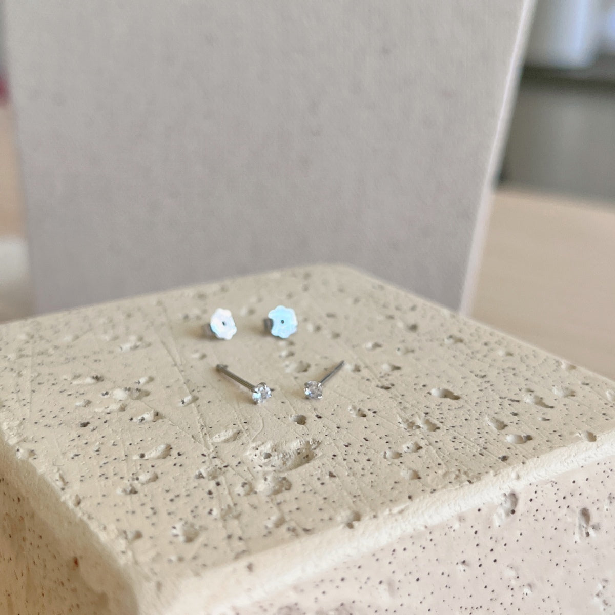 Delicate Solitaire Earrings