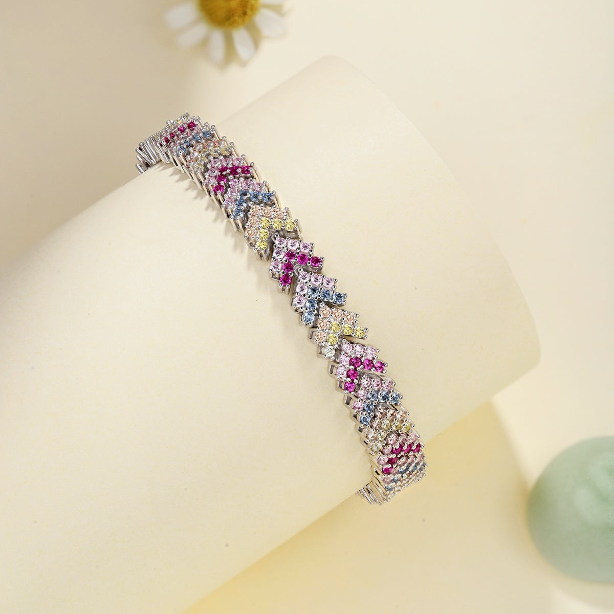 Ornate Sparkling Round Cut Party Bracelet