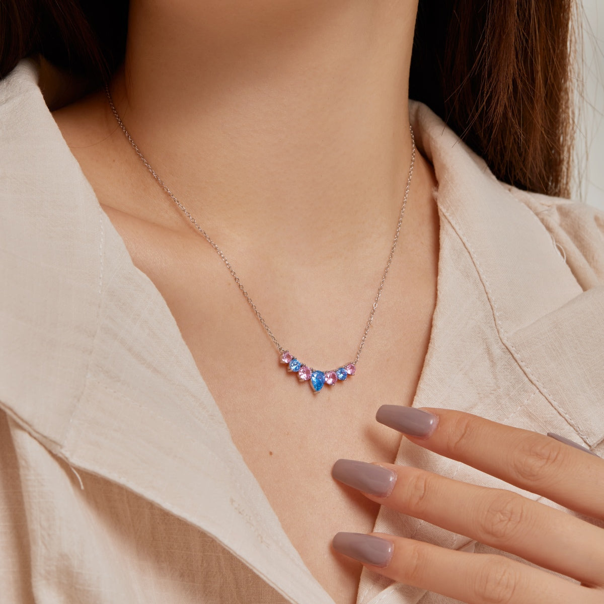 Dainty Colorful Heart Necklace