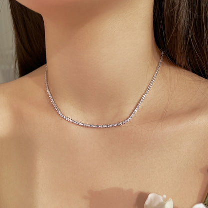 Delicate Round Shape Tennis Necklace