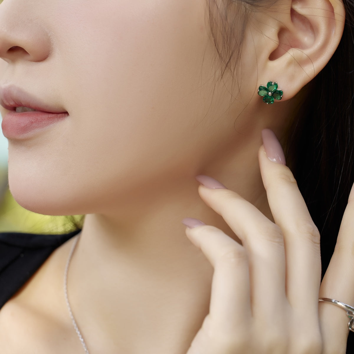 Four-Leaf Clover Ball Earrings