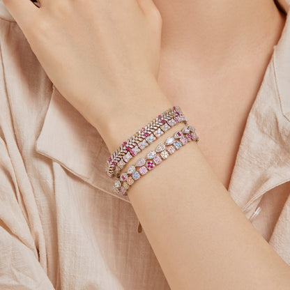 Delicate Colorful Emerald Cut Daily Bracelet