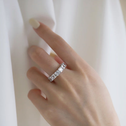 Elegant Princess Cut Tennis Ring