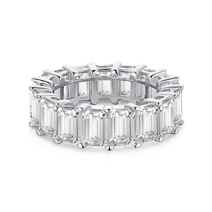 0.75 Carat Elegant Emerald Cut Tennis Ring